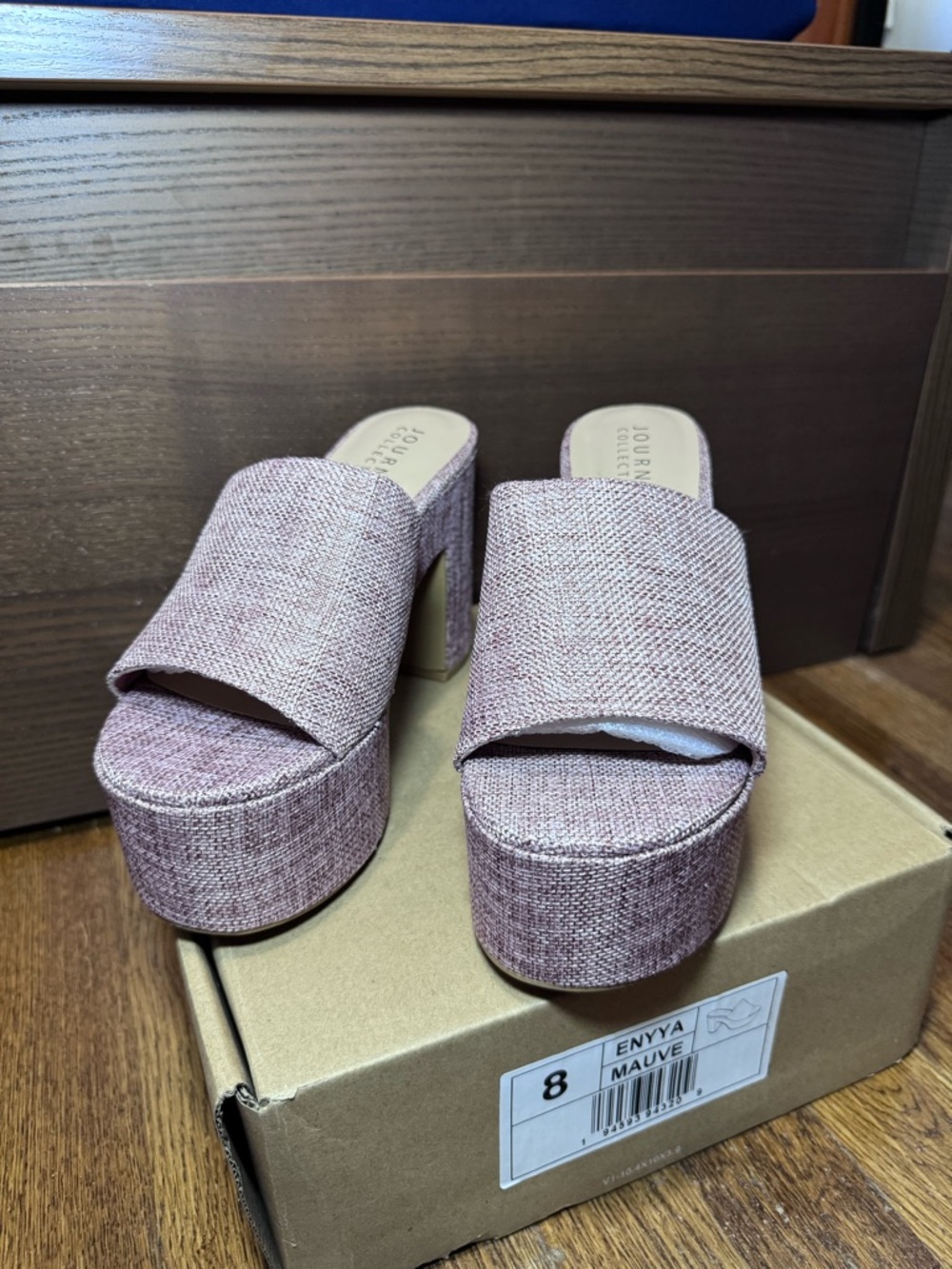 Journee Collection Mauve Platform Slide Heels